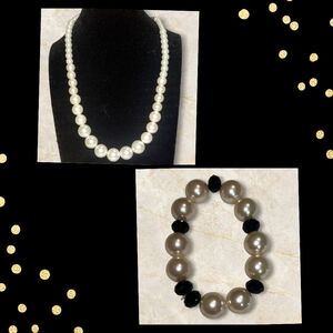 Faux Pearl Necklace Set